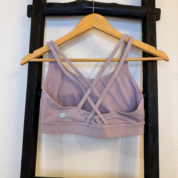 Lululemon Energy Sports Bra Racerback Strappy Light Purple Size 10 - Picture 2 of 5